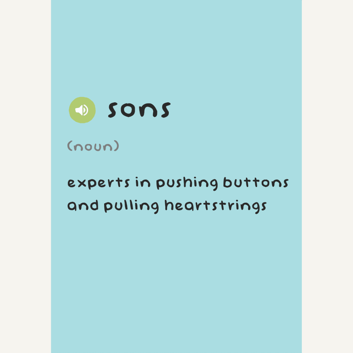 Sons Dictionary Card