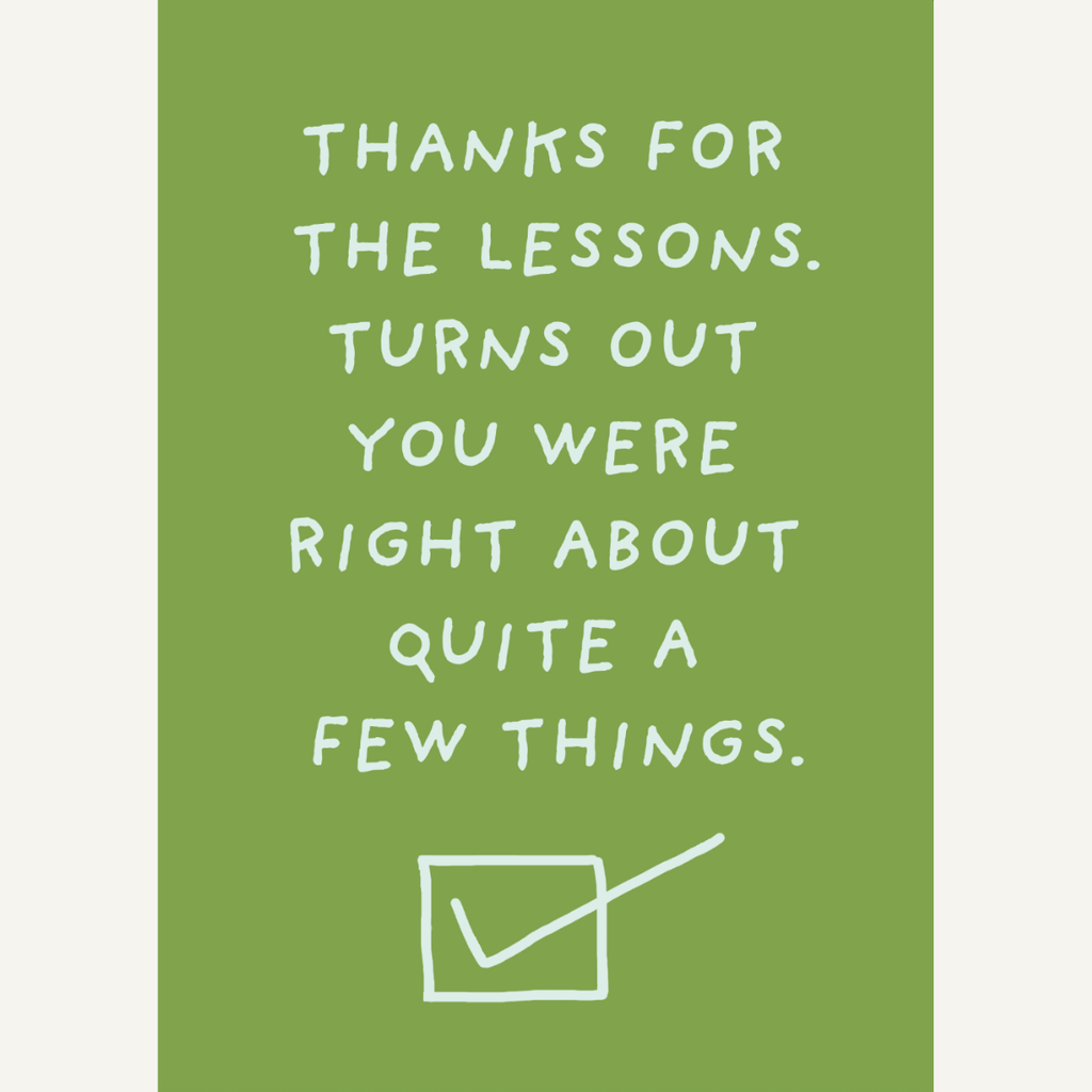 Thanks for Lessons Card