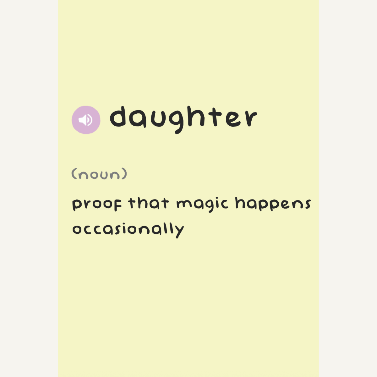 Daughter Dictionary Card