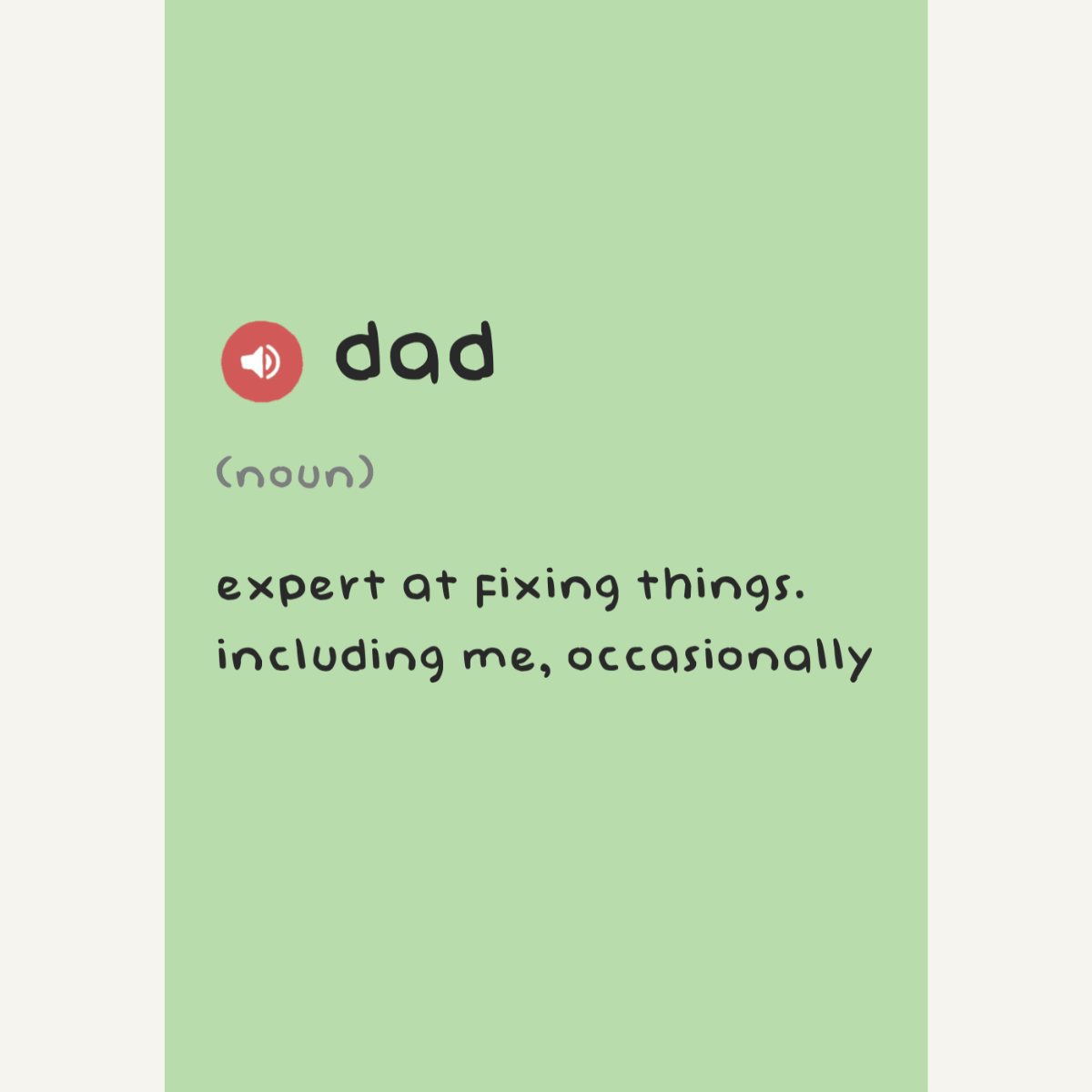Dad Dictionary Card