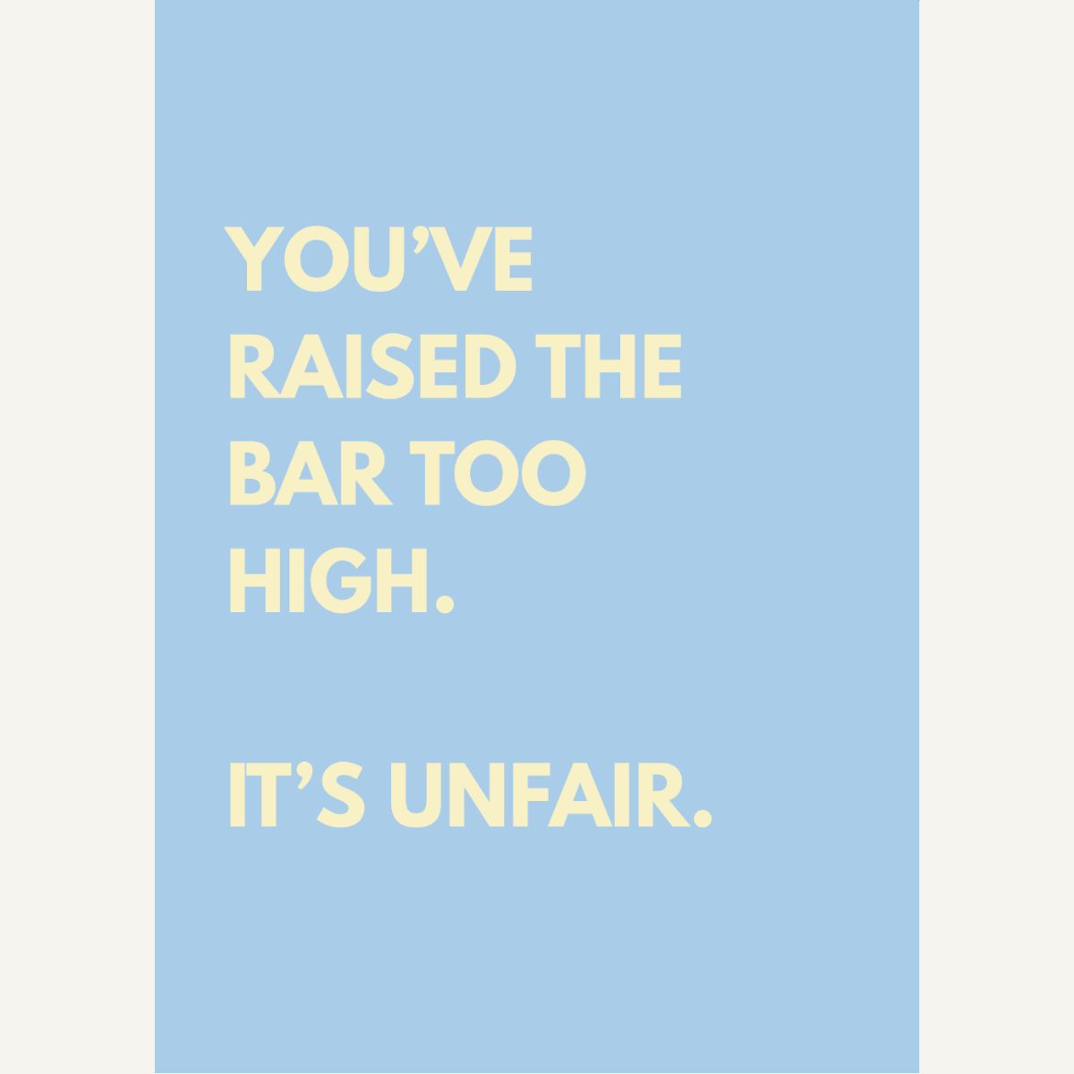Bar Too High Card