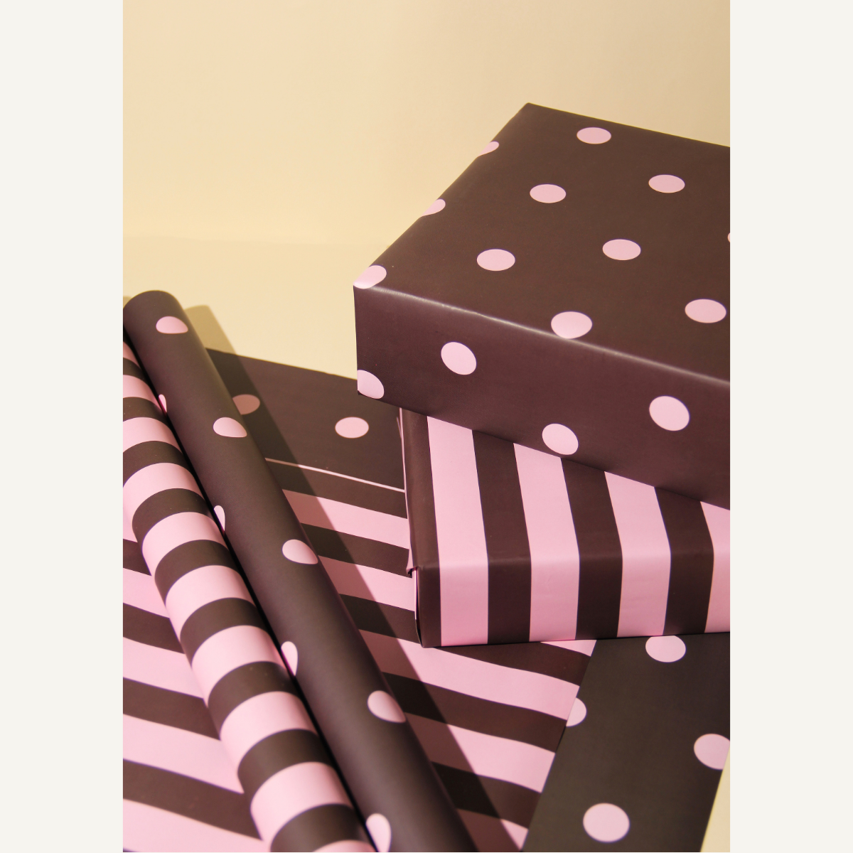 Brown & Pink Combo Gift Wrap Set