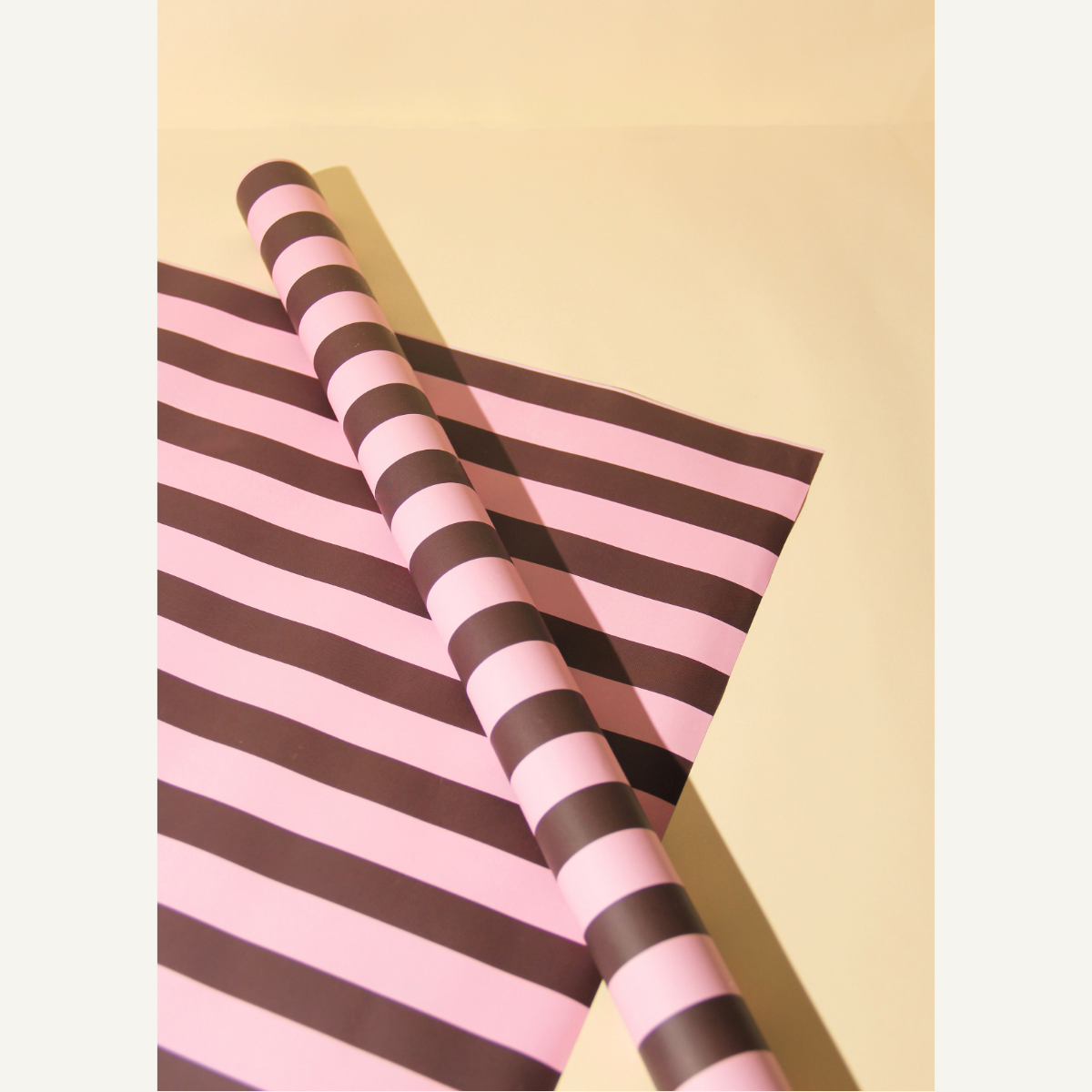 Brown & Pink Stripes Gift Wrap