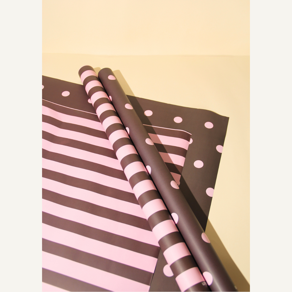 Brown & Pink Combo Gift Wrap Set