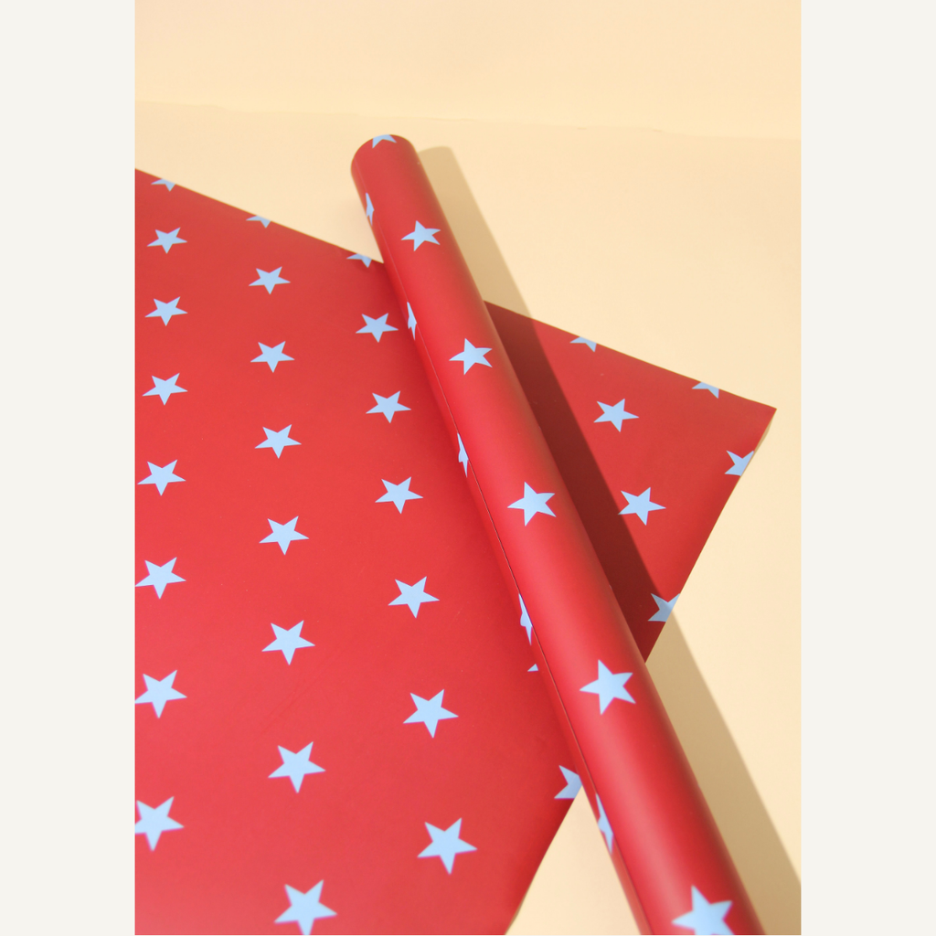 Blue & Red Star Gift Wrap