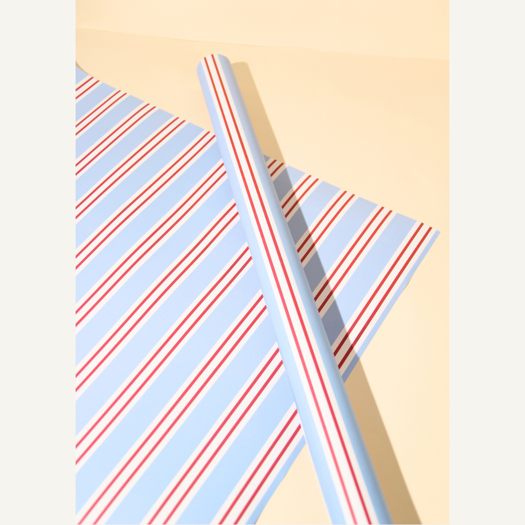 Blue & Red Stripes Gift Wrap