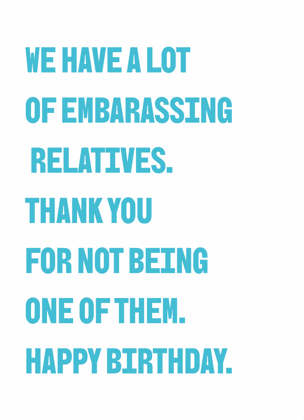 Embarrassing Relatives Card