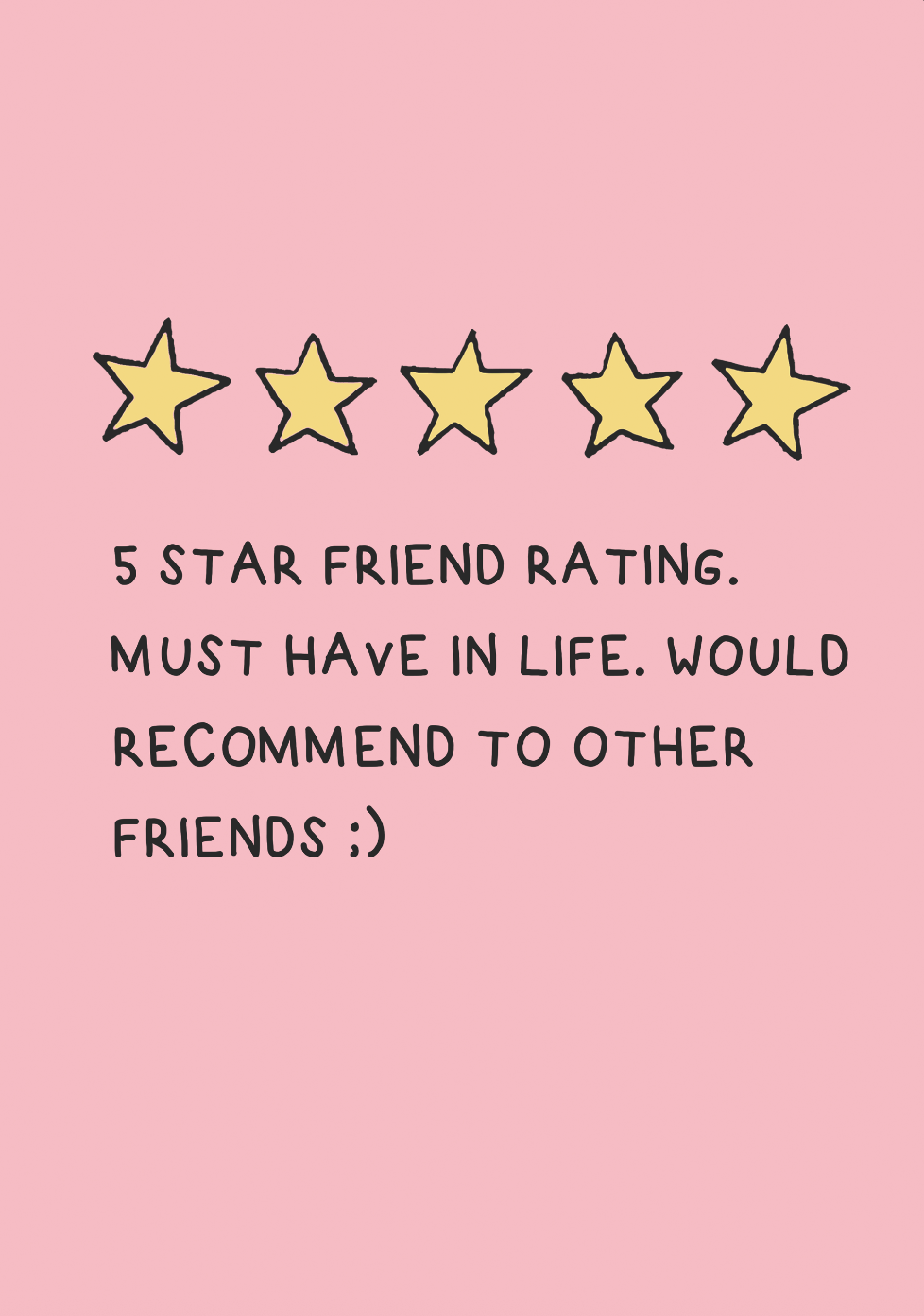 5 Star Friend Card